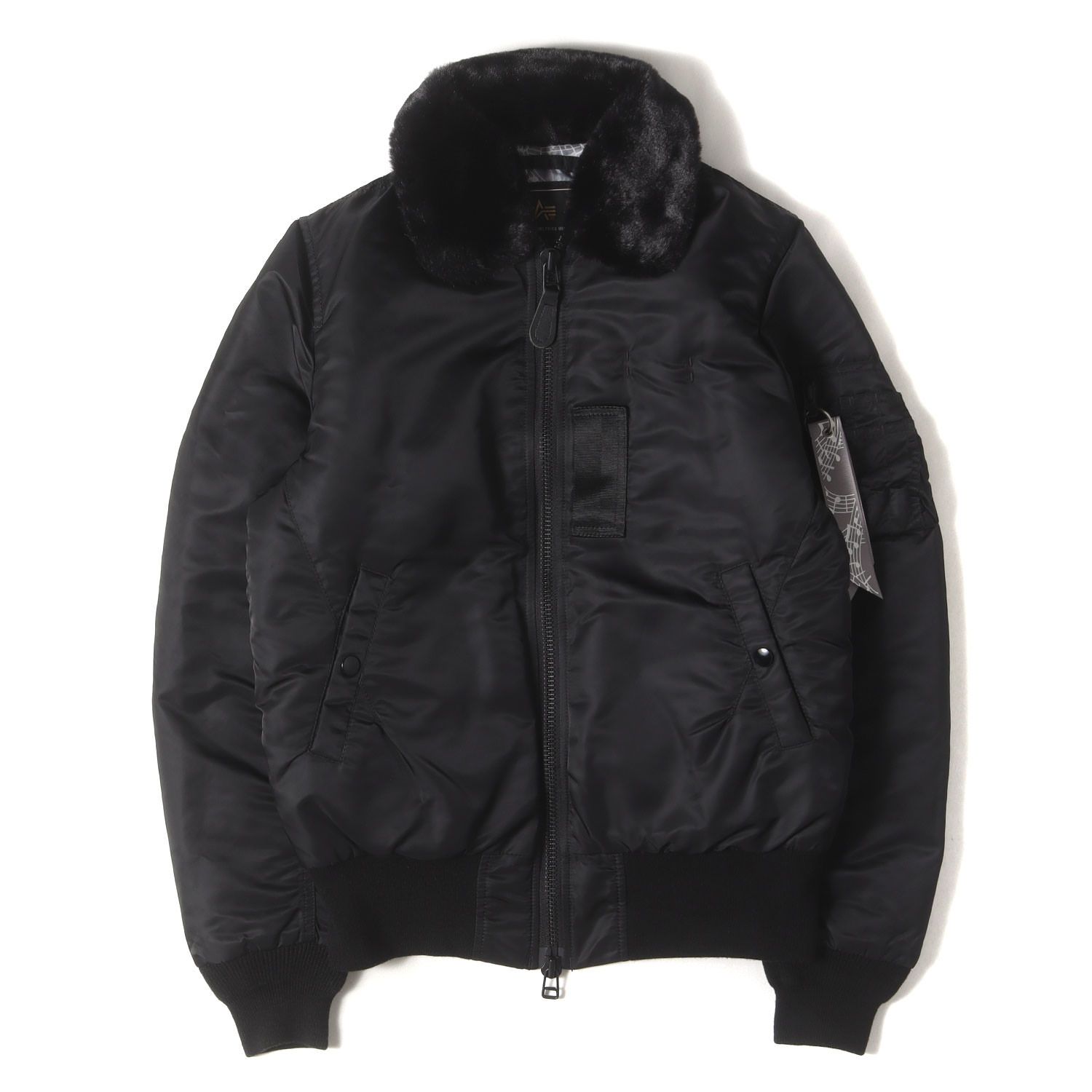 NUMBER (N)INE ナンバーナイン ジャケット ブラック 黒 サイズ:S | ALPHA B-15 裏地音符柄 ボンバージャケット | アウター ブルゾン 上着 | コラボ【メンズ】【中古】【K4606】 NUMBER (N)INE ナンバーナイン ジャケット ブラック 黒 サイズ:S