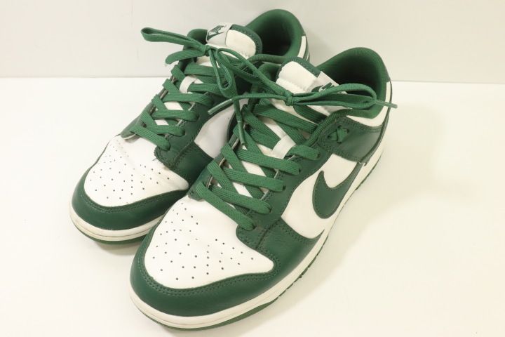 【中古】 NIKE メンズスニーカー 27cm Dunk Low Retro NIKE 27cm 白 ホワイト 緑 グリーン ロゴ