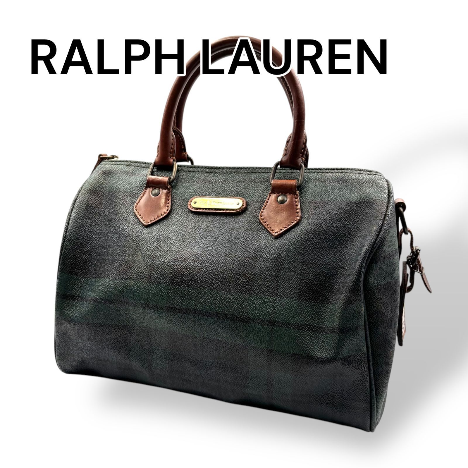 RALPH LAUREN ラルフローレン ミニボストン レザー 緑 R574 RALPH LAUREN ラルフローレン ミニボストン レザー 緑 R574
