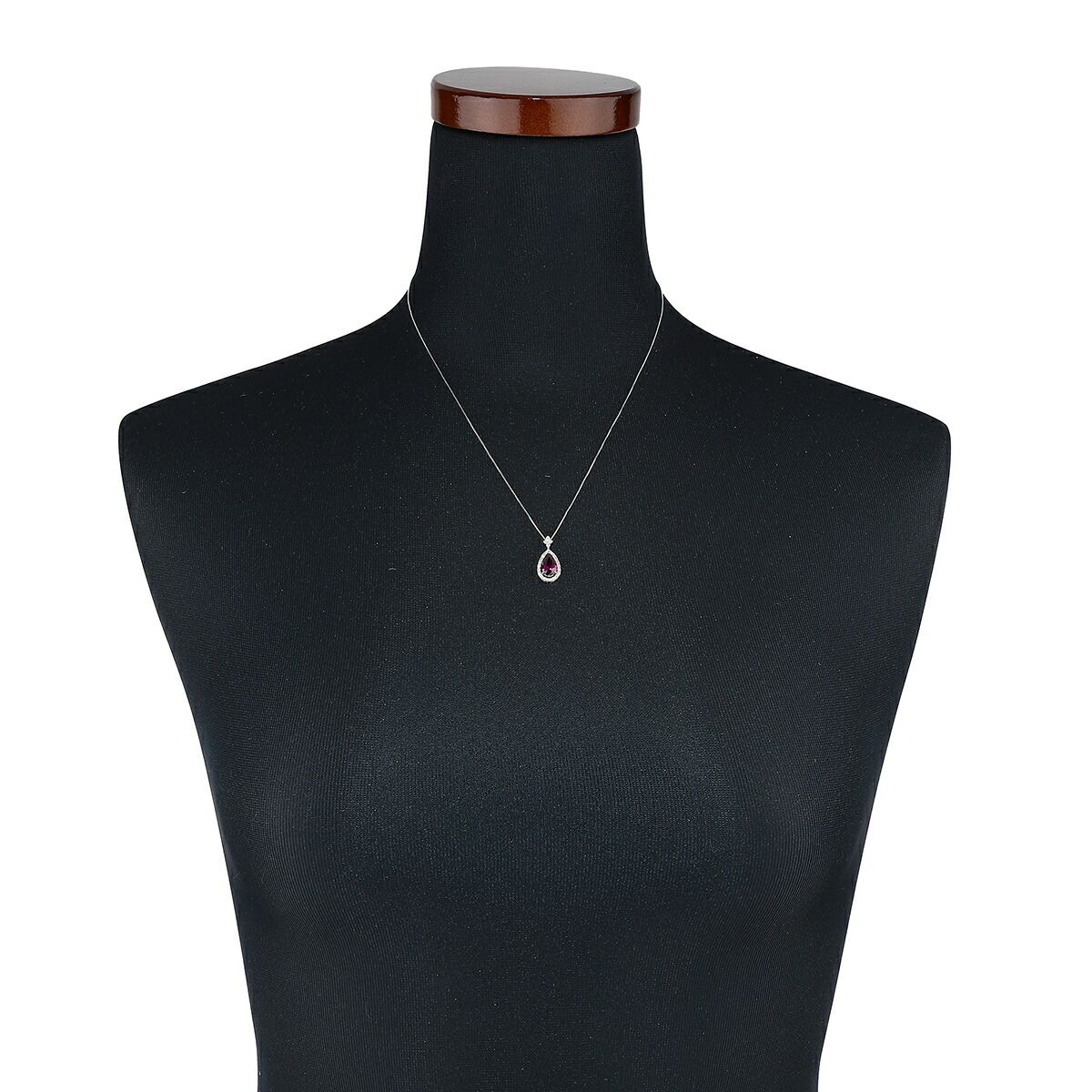 ドロップ型ペンダントネックレス ロードライトガーネット 1.65ct  