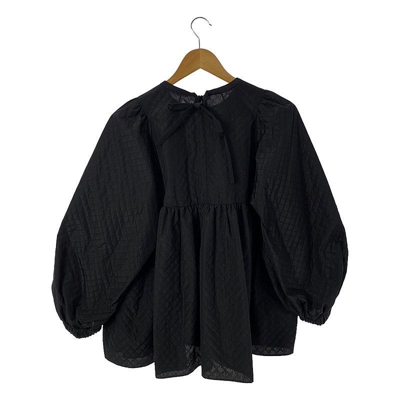 yori キルト柄パフスリーブブラウス yori キルト柄パフスリーブ