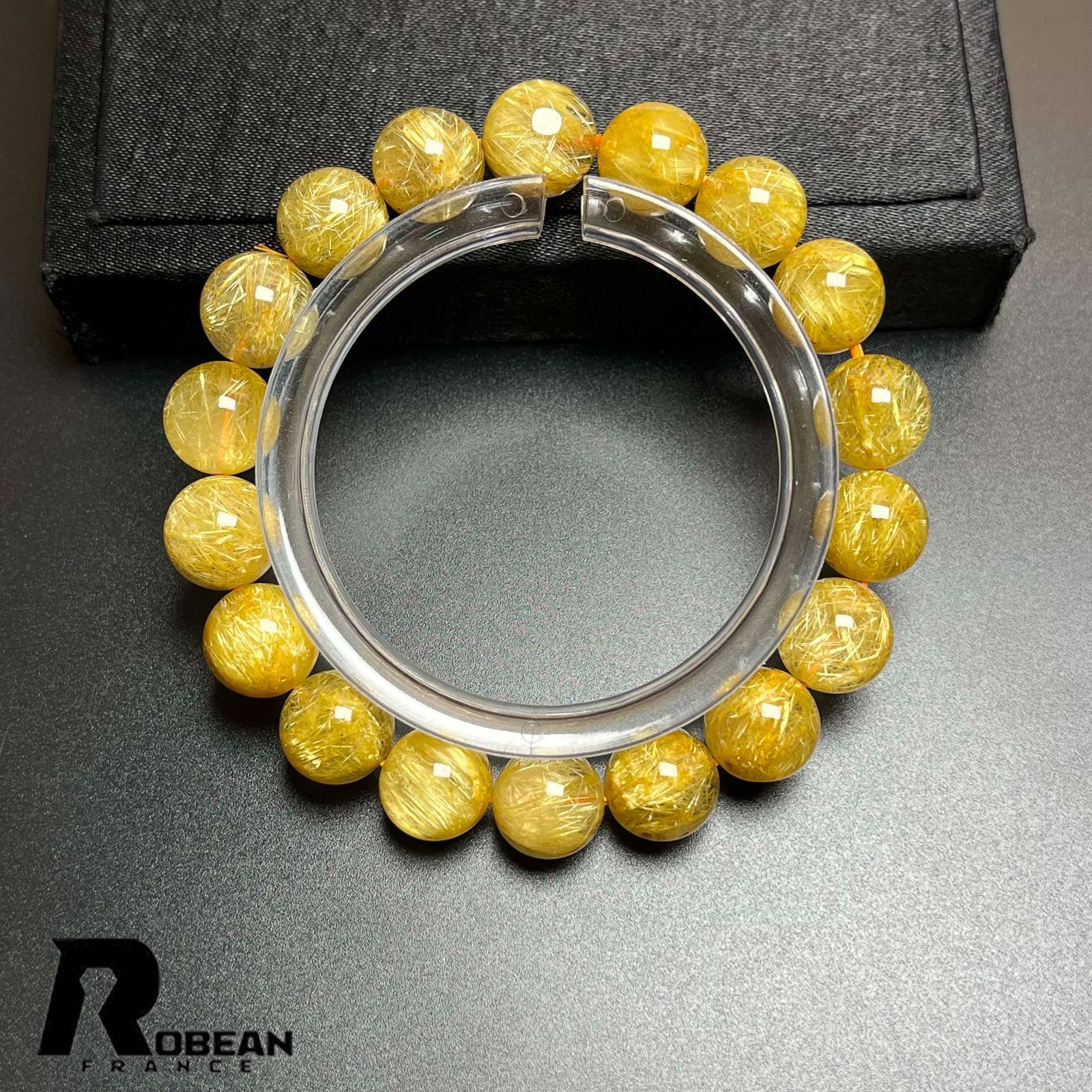 EU製 定価43万円 ROBEAN ! 満針ルチルクォーツ ブレスレット パワーストーン 天然石 金運 お守り プレゼント 10.9-11.3mm K1024149