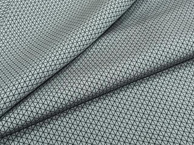 平和屋着物▽男性 銀座もとじ 風通お召 単衣 菱文 正絹 逸品  