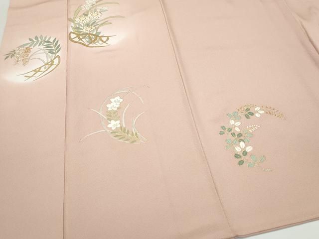 平和屋着物▽訪問着　単衣　駒刺繍　露芝文　暈し染め　銀彩　正絹　逸品　DAAT9506az 平和屋着物▽訪問着 単衣 駒刺繍 露芝文 暈し染め