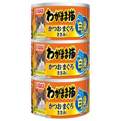 いなば わがまま猫 白身のせ かつお まぐろ ささみ入り 140g×3缶 1ケース54缶