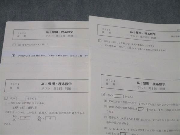 駿台 高3難関・理系数学【テスト24回分付き】 テキスト 2024
