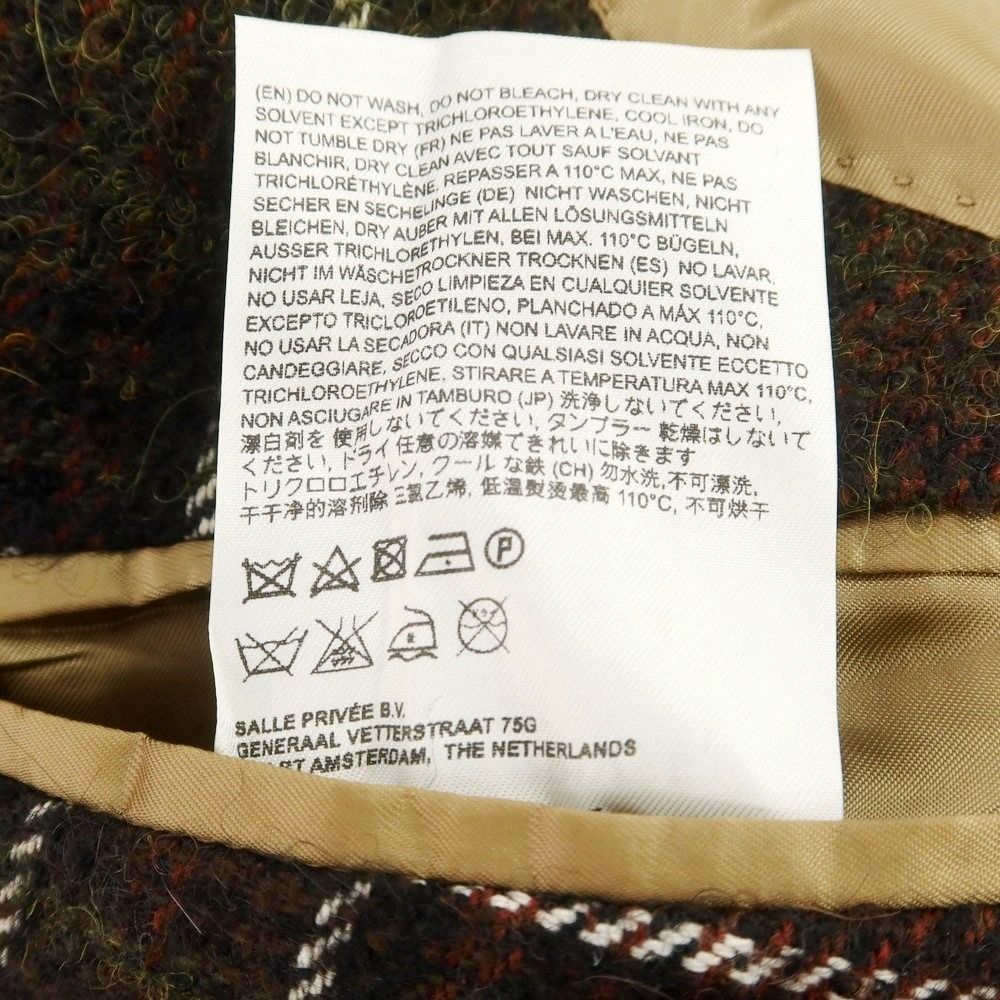 ダブルブレストコート ブラックxオリーブ系