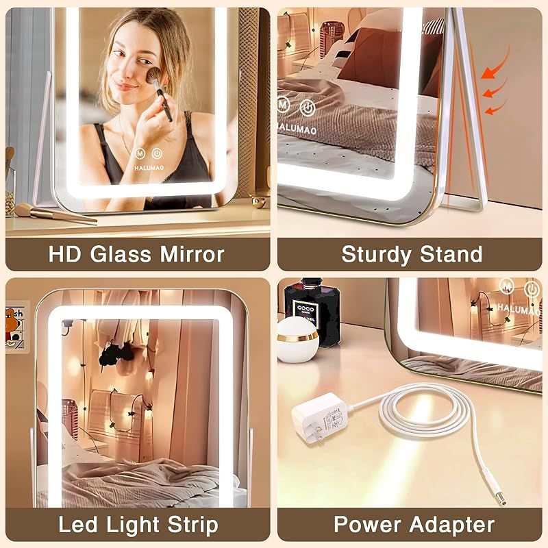 Amazon.co.jp: Wonstart 女優ミラー 卓上 ハリウッドミラー 14個LED