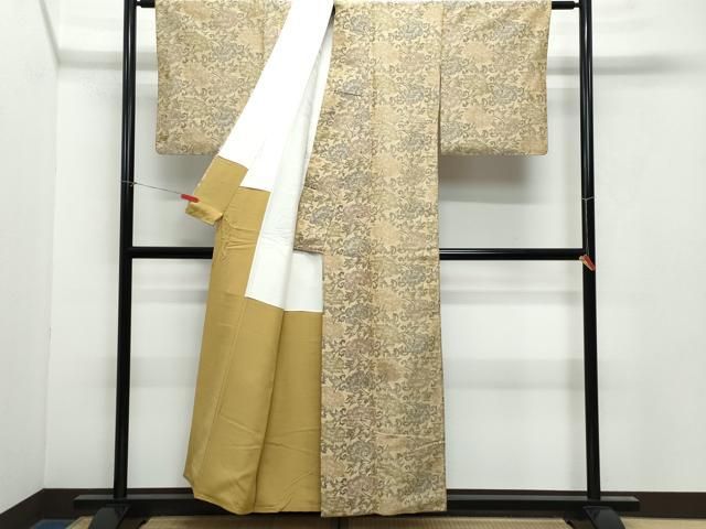 平和屋着物○上質な紬 亀甲花文 正絹 逸品 CAAW3798vf 平和屋着物