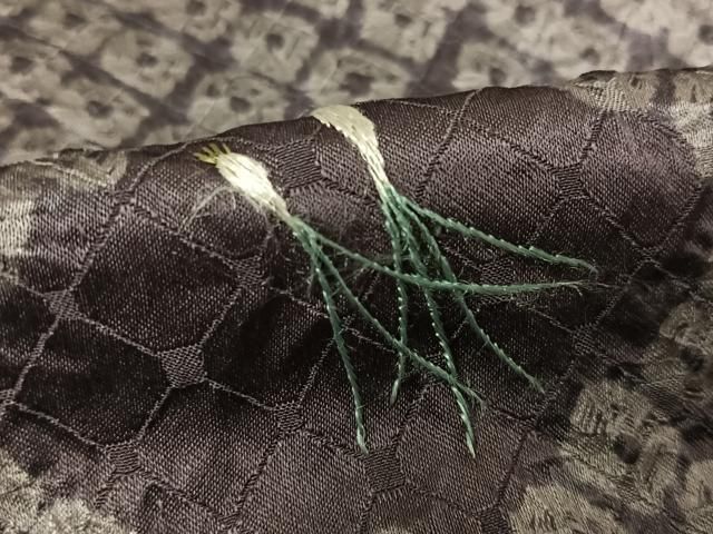 平和屋着物○上質な小紋 総絞り 刺繍 エシャロット 正絹 逸品 AAAW4286np