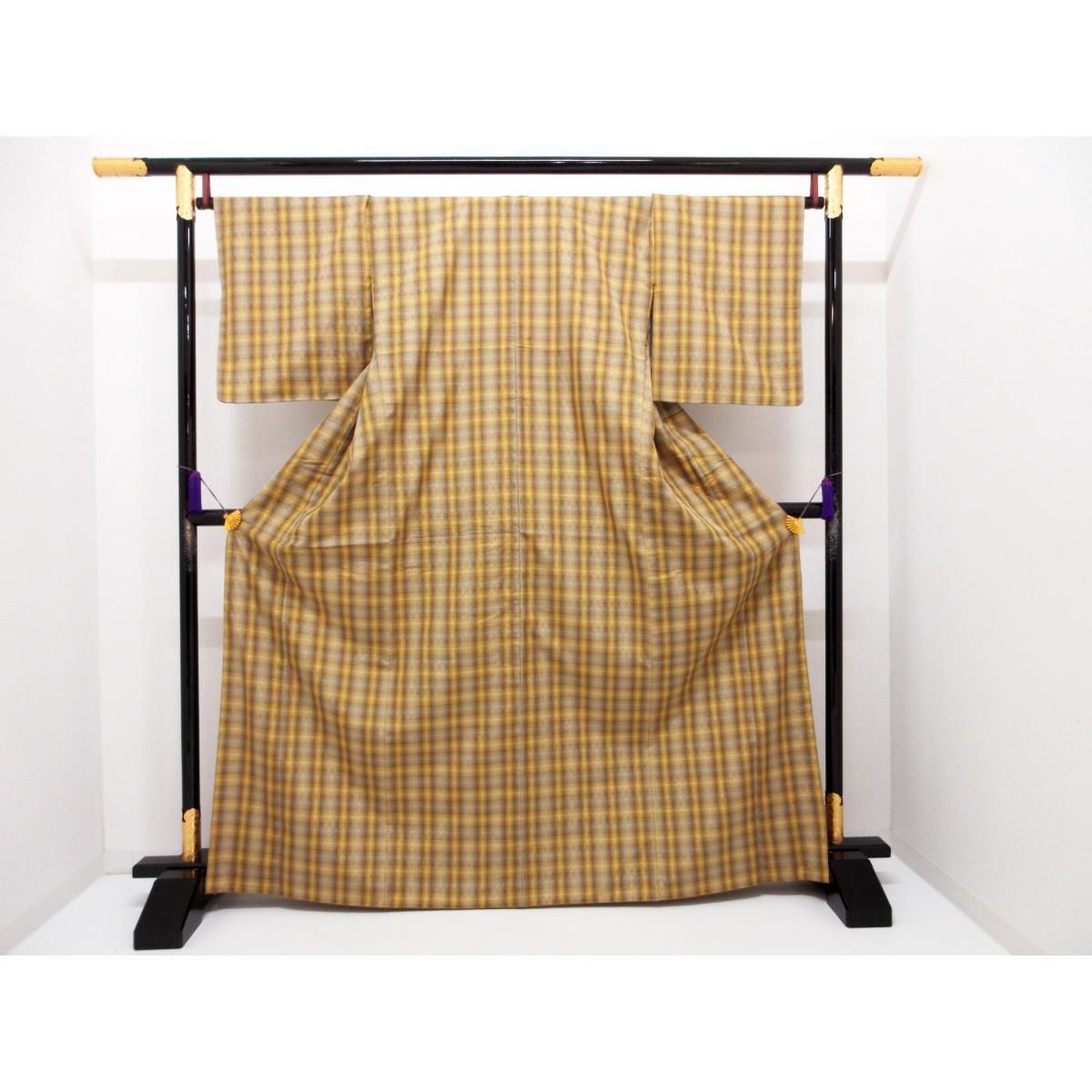 平和屋本店□極上 天然藍 藍染紬 国選定 現代の名工 古庄紀治 反物