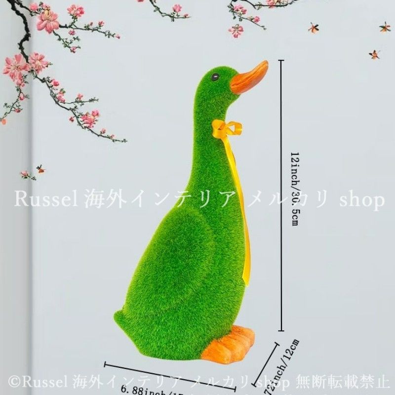  ガーデンオブジェ アヒル フェイクグリーン 樹脂 あひる 鳥 緑 置物 ガーデンオーナメント ガーデニング 雑貨 ガーデン雑貨 ガーデンインテリア ガーデン インテリア 庭の装飾 お洒落 おしゃれ 8-14 オーナメント オブジェ 園芸用品