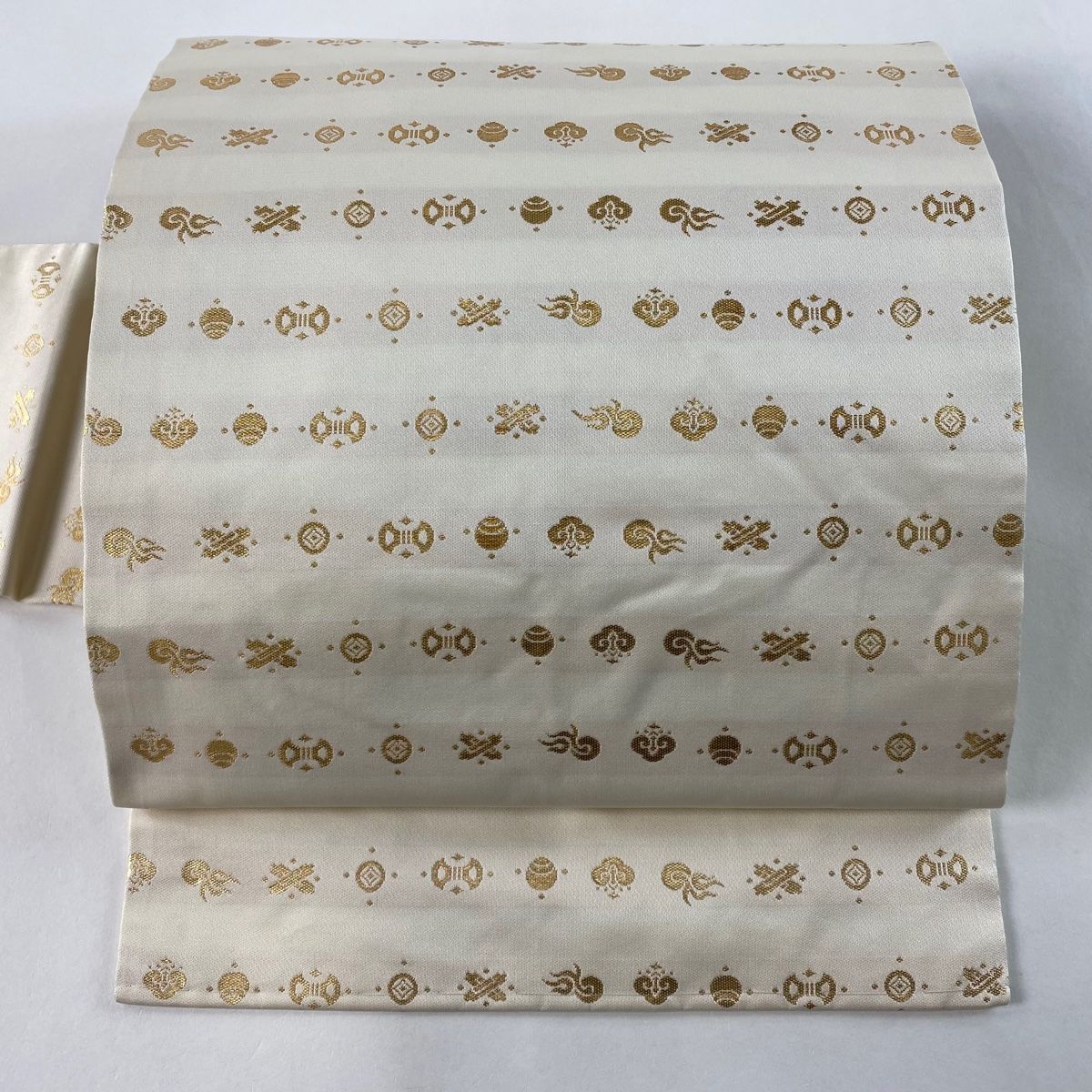 開き名古屋帯 美品 逸品 龍村美術織物 証紙 獅子とり王子 紺色