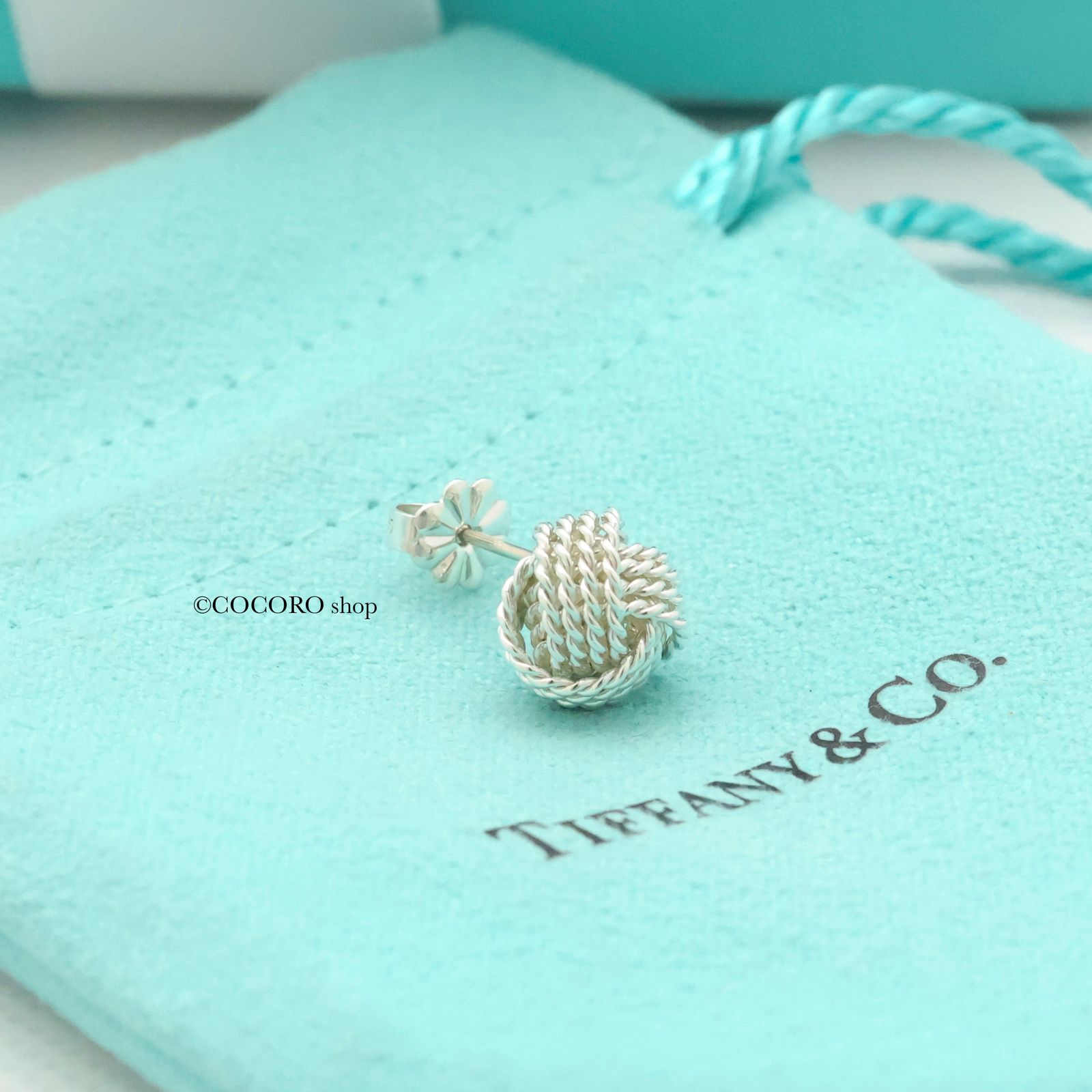 ティファニー TIFFANY-Co. サマセット ツイストノット シングル 片耳 スタッド ピアス AG925