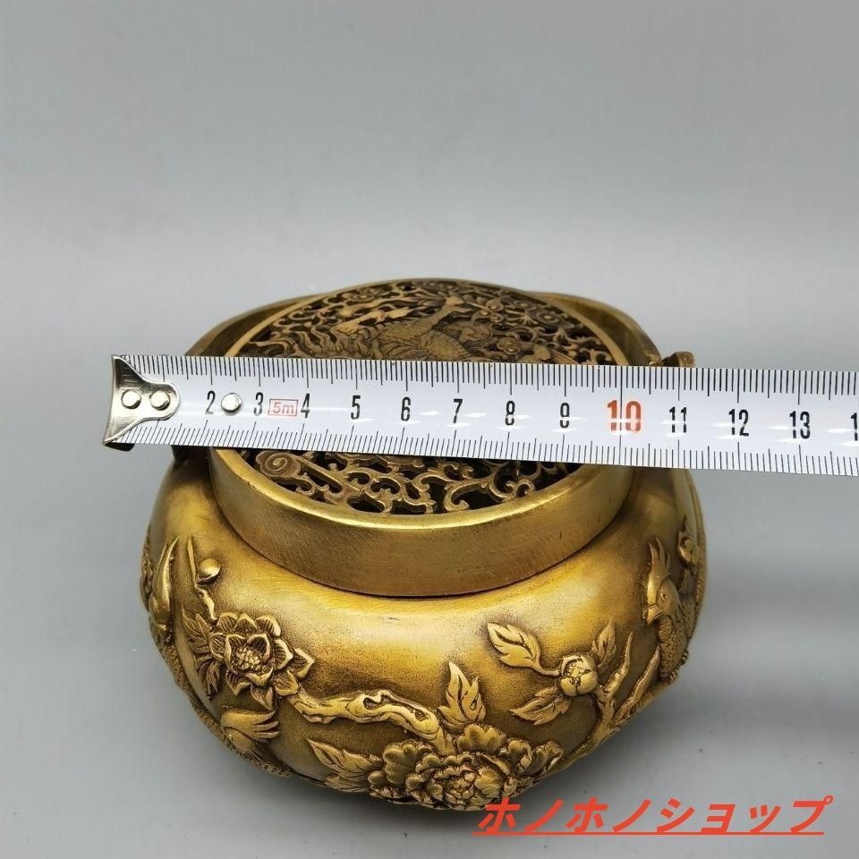 銅器 麒麟暖手炉 花鳥香薫炉 香道具 装飾品 工芸品 置物