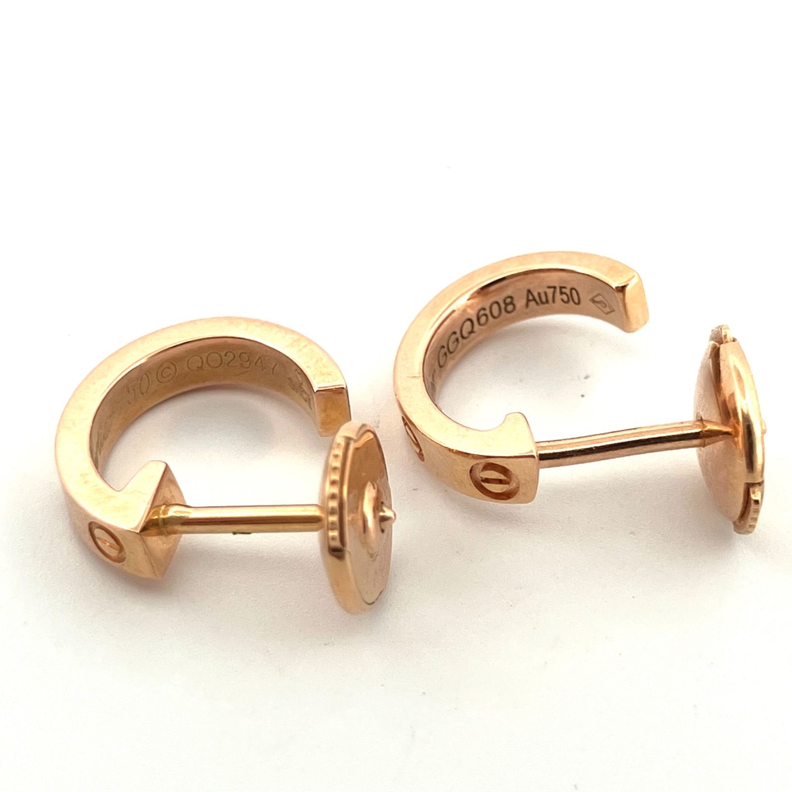 カルティエ ラブ フープ ピアス 750 (K18YG) レディース CARTIER [美品]