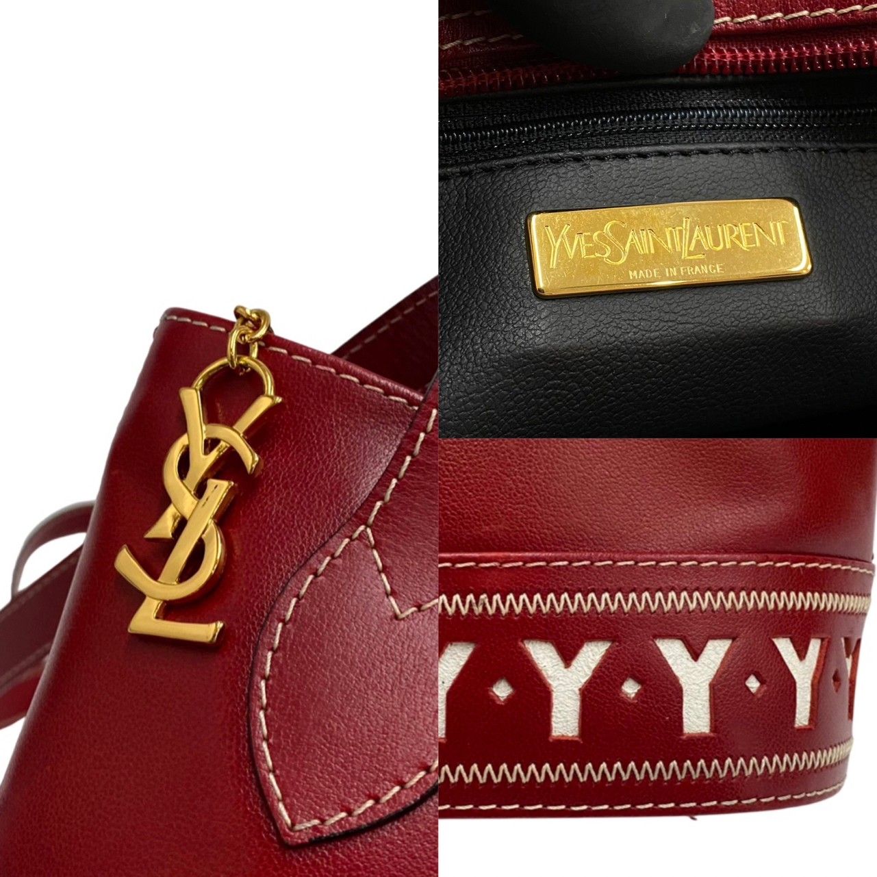 ヴィンテージ イヴサンローラン ショルダーバッグ ロゴチャーム Yves 
