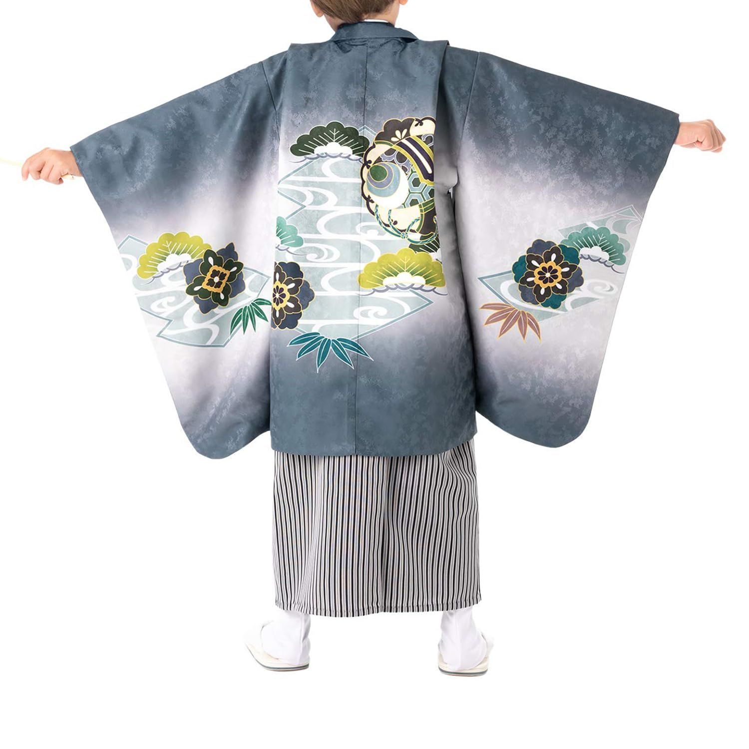 KYOETSU] [キョウエツ] 羽織袴セット 七五三用 5歳用 絵羽 吉祥文様