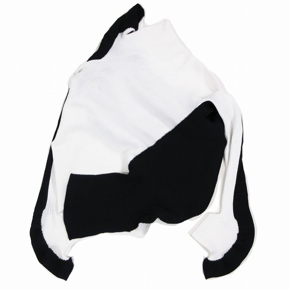 イッセイミヤケ ハート アルパカ バイカラー ニット【中古】 イッセイミヤケ ハートISSEY MIYAKE HaaT 圧縮ウールスタンドカラー