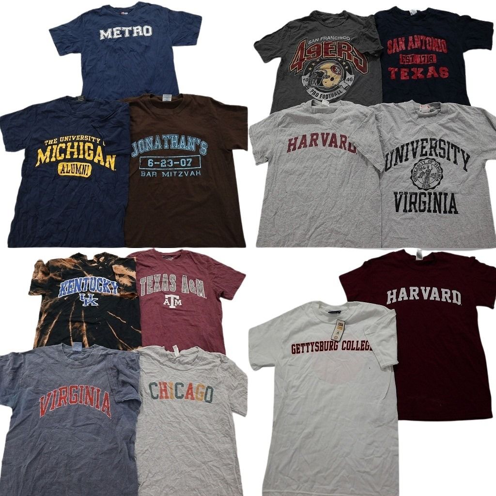 古着卸 カレッジ風 半袖Tシャツ 13枚セット メンズ S ミシガン大学 ハーバード大学 ケンタッキー大学 古着 NA2660