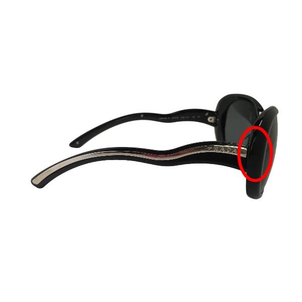 プラダ　PRADA サングラス　SPR08L 1AB 1A1 130 3N Prada SPR 08L 1AB-3M1 Oval Black Silver Sunglasses Frame