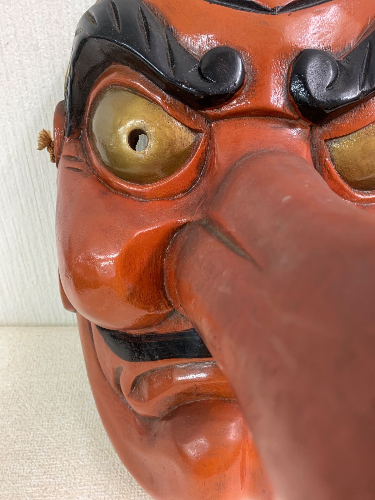 フォロー割対象商品】超特大！木彫天狗お面 骨董 古民芸 縁起物