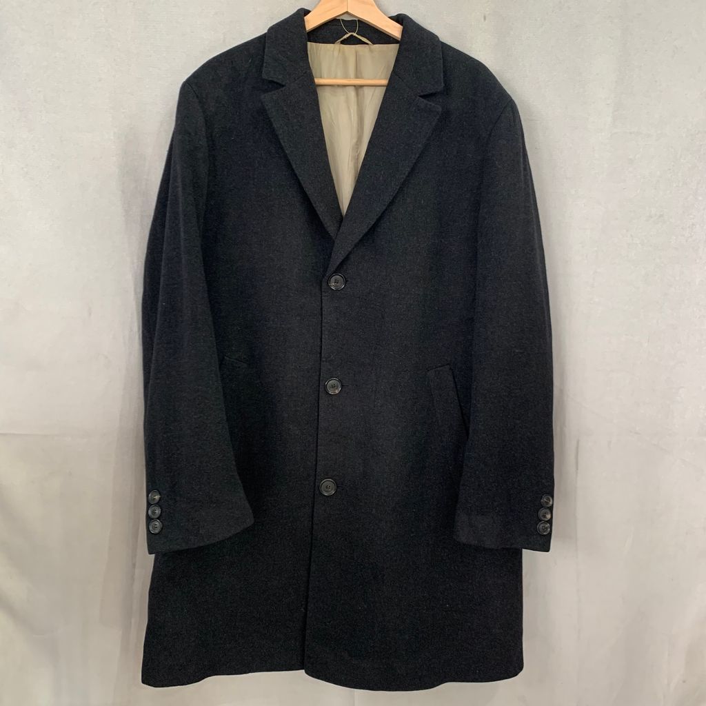 y111625 ロンドンフォグ チェスターコート USA製 ウール チャコール