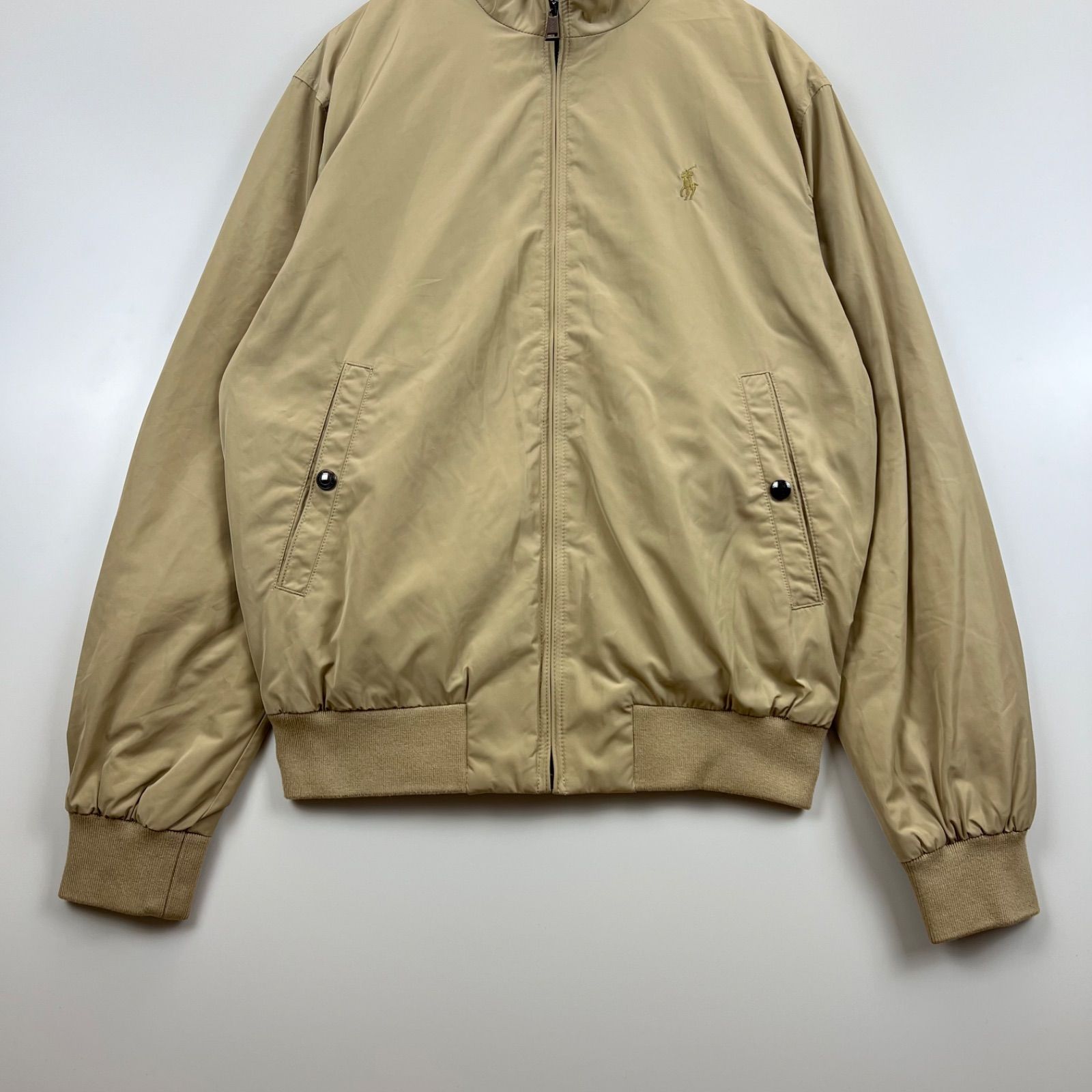 美品 ポロラルフローレン ハリントンジャケット　S ベージュ POLO RALPH LAUREN nylon Harrington jacket beige s ポロ ラルフ