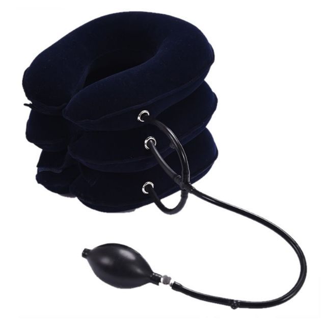 首伸ばし　ストレッチ　エアーポンプ　チューブ　コンパクト収納 首筋  頚椎 サポーター ネックマッサージ 自宅 リラックス 軽量　首こり　tecc-nobikubi