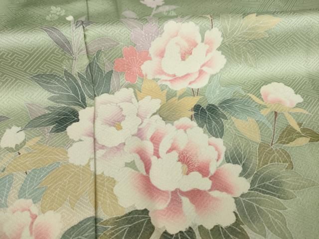 平和屋着物○訪問着 破れ色紙草花文 暈し染め 金彩 正絹 逸品