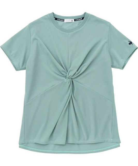 le coq sportif ルコック スポットレス 半袖ツイストシャツ ブルー S QMWWJA02 BL | 衣類 服 ウエア トップス Tシャツ 半袖 ハーフスリーブ はっ水 ツイスト UVカット ストレッチ ドレープ性 デイリー