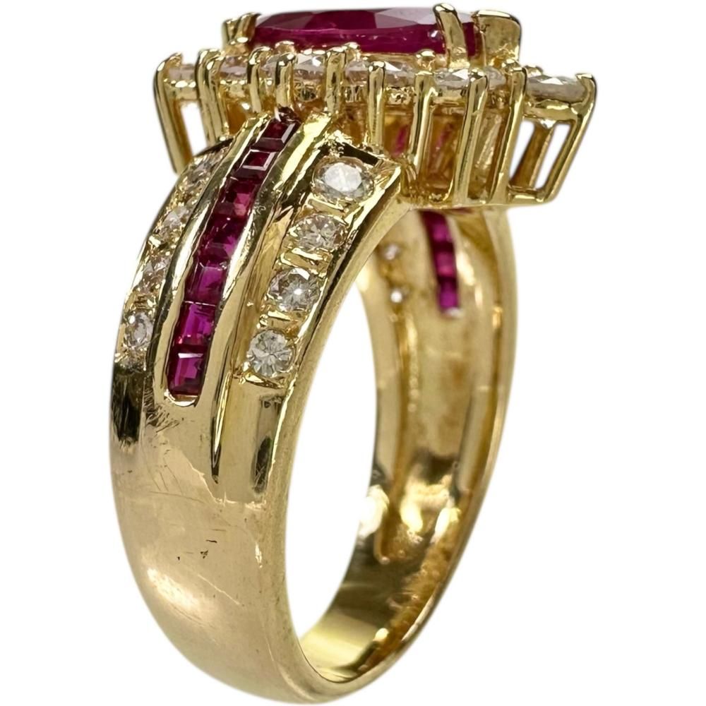 リング 12.5号 ルビー 1.05ct ダイヤ 1.00ct K18 WG ホワイトゴールド  