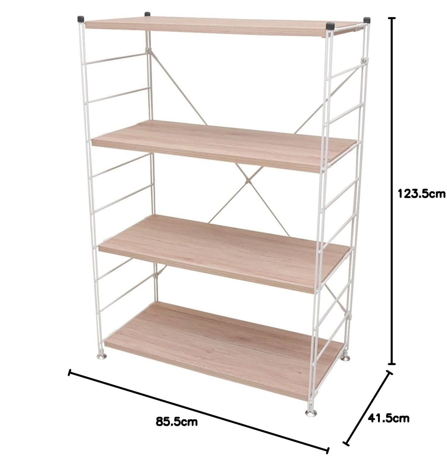 タイムセール毎日開催中 幅85.5×奥行41.5×高さ123.5cm MWS-12844 AIV|SWH ホワイト アンティーク 4段 ウッドシェルフ 山善 YAMAZEN