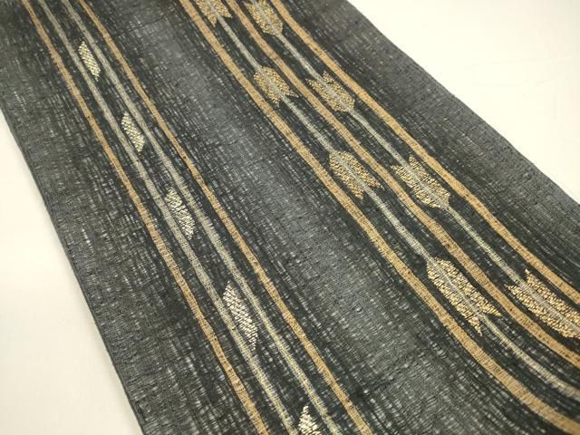 平和屋着物*夏物 太鼓柄袋帯 矢羽間道 金銀糸 正絹 DAAY8149cm