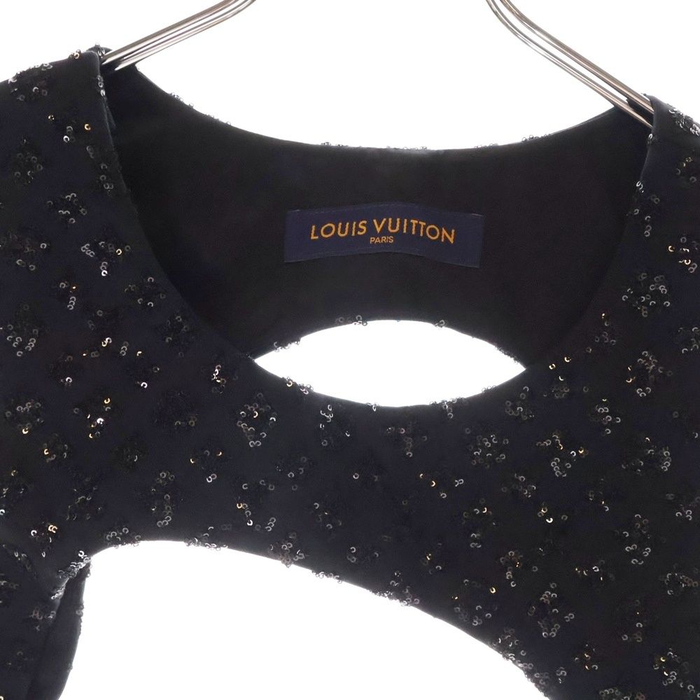 LOUIS VUITTON ルイヴィトン 23SS モノグラムスパンコール ミッドレイヤーベスト ブラック RM231F MT6 HOF G6W LOUIS VUITTON (ルイヴィトン) 23SS モノグラムスパンコール
