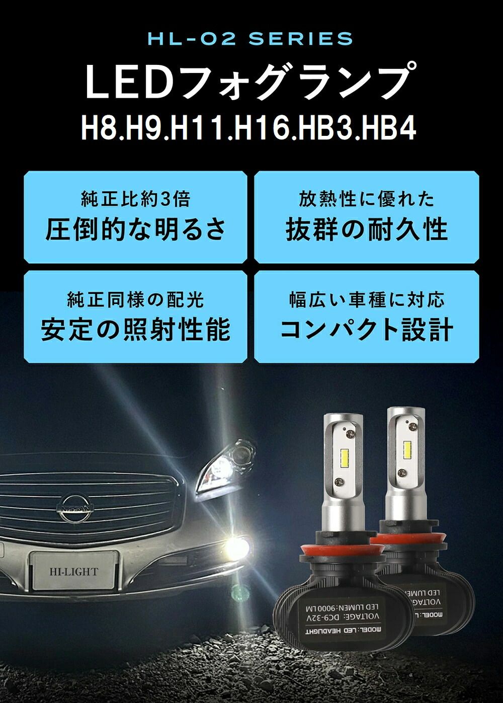 プリウス20系 NHW20 50w HB4 CREE XB-D LED フォグランプ プリウス