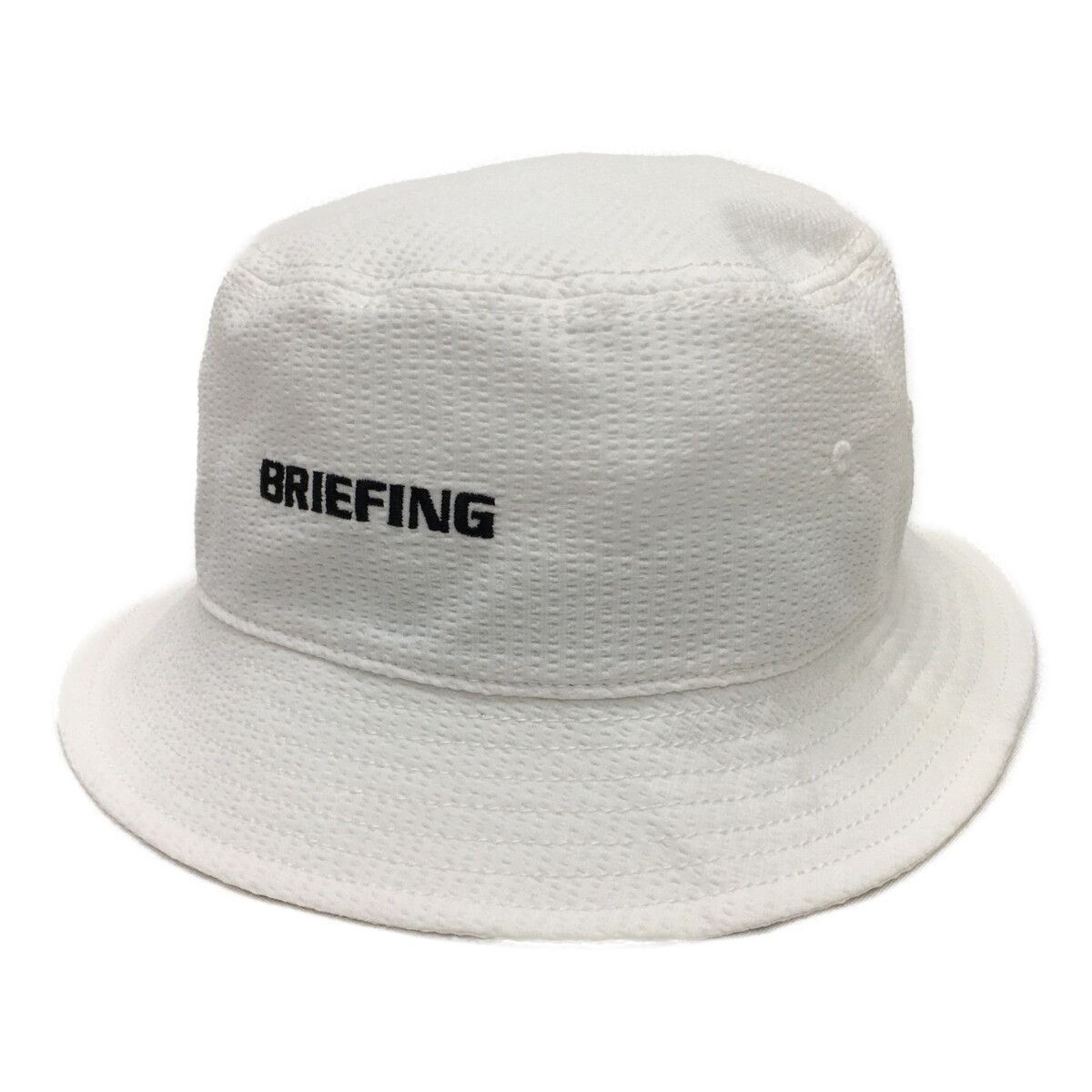 ブリーフィング BRIEFING バケットハット L ホワイト 白 ティ刺し付き サッカー生地