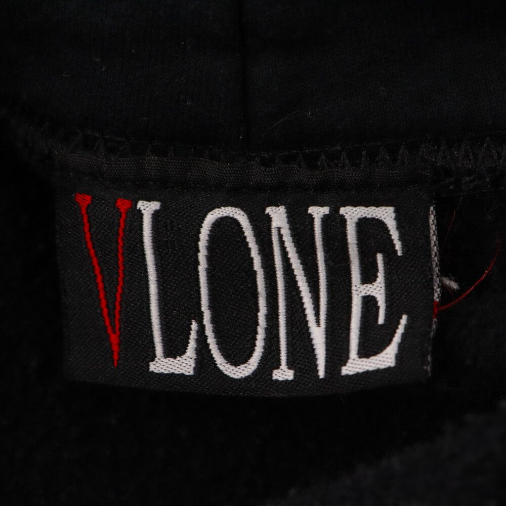 VLONE (ヴィーロン) ロゴプリントデザイン スウェットパーカー フーディ ブラック