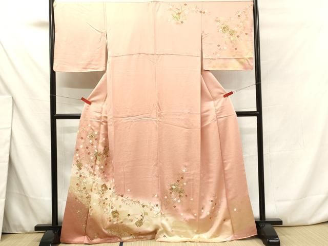 平和屋着物○訪問着 立波草花文 金彩 正絹 逸品 AAAX4152ph