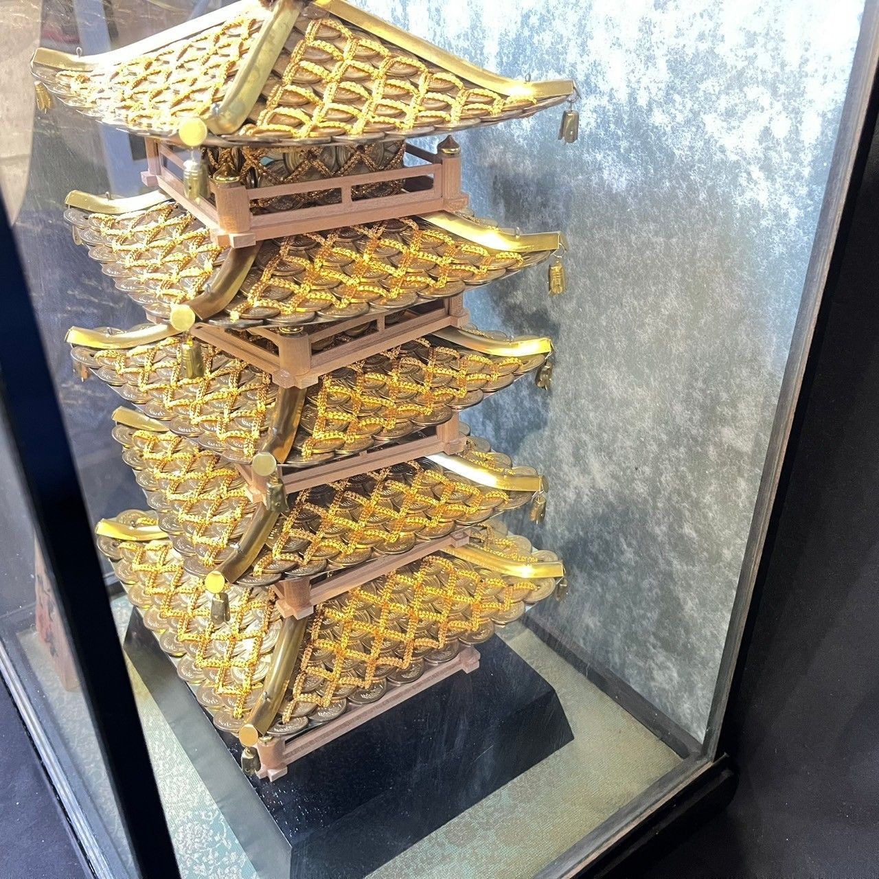 桃山作 五重之塔 五重塔 5円玉 硬貨 編み細工 御縁玉 縁起物