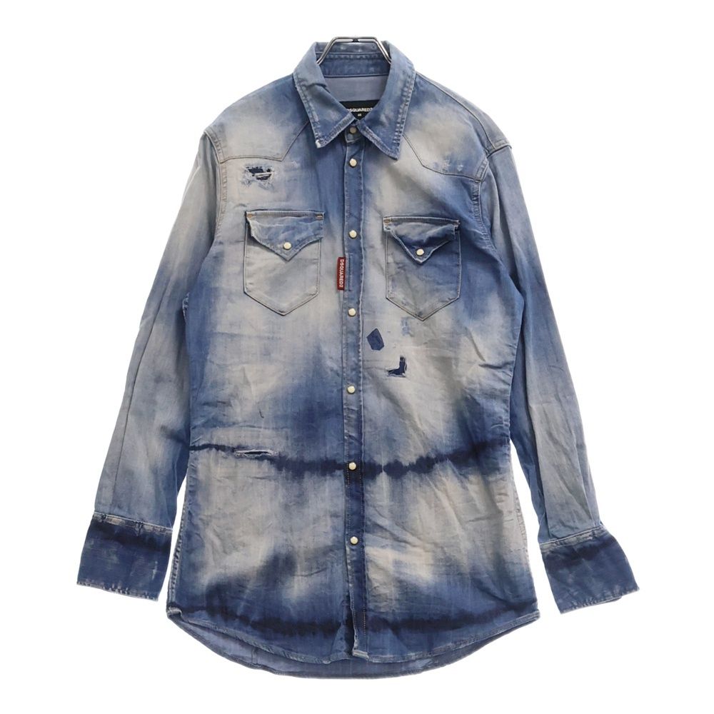 DSQUARED2 ディースクエアードヴィンテージ加工ダンガリーシャツ48