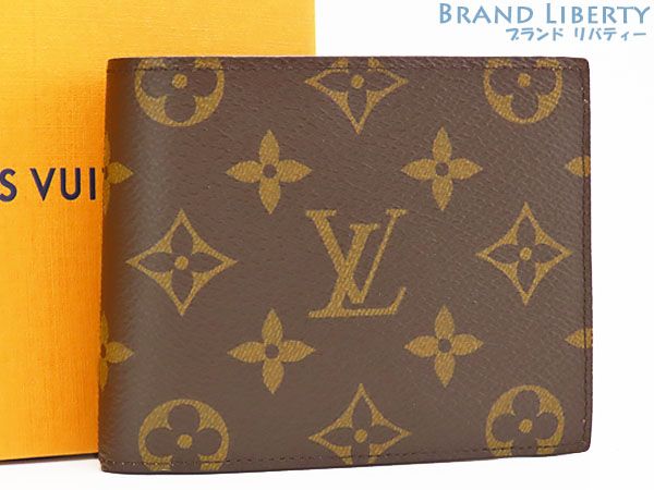 【新古品】ルイヴィトン　LOUIS VUITTON　モノグラム　ポルトフォイユ マルコ NM　二つ折り財布　コンパクト財布　ダークブラウン　M62288