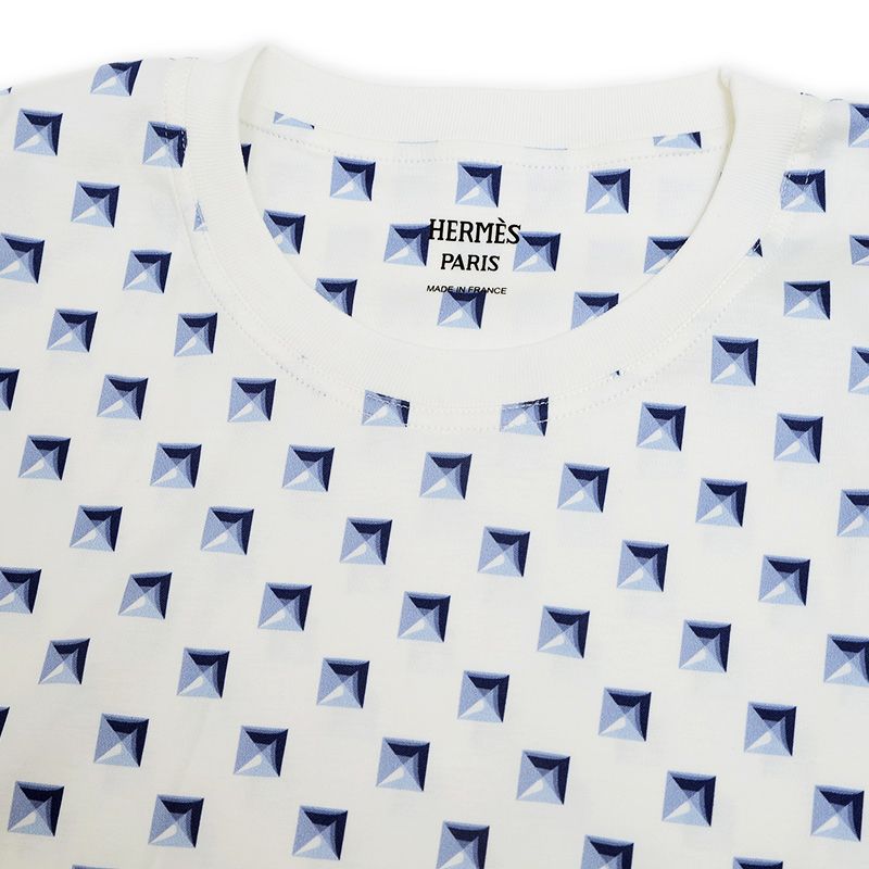 正規店買付【HERMES】クルー・メドールTシャツ エルメス 半袖Tシャツ クルー メドール コットン ブラン セル