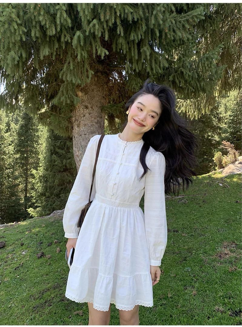 ひざ丈ワンピース夏秋用