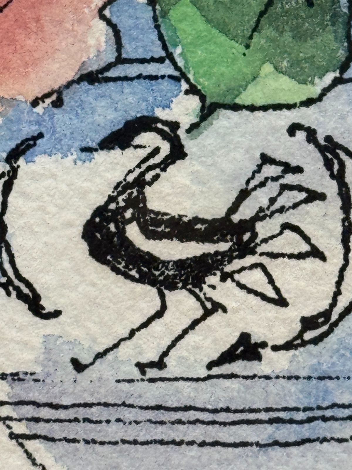 真作 希少 水彩画 肉筆 古田十郎 教会 共シール 青山学院 1983年