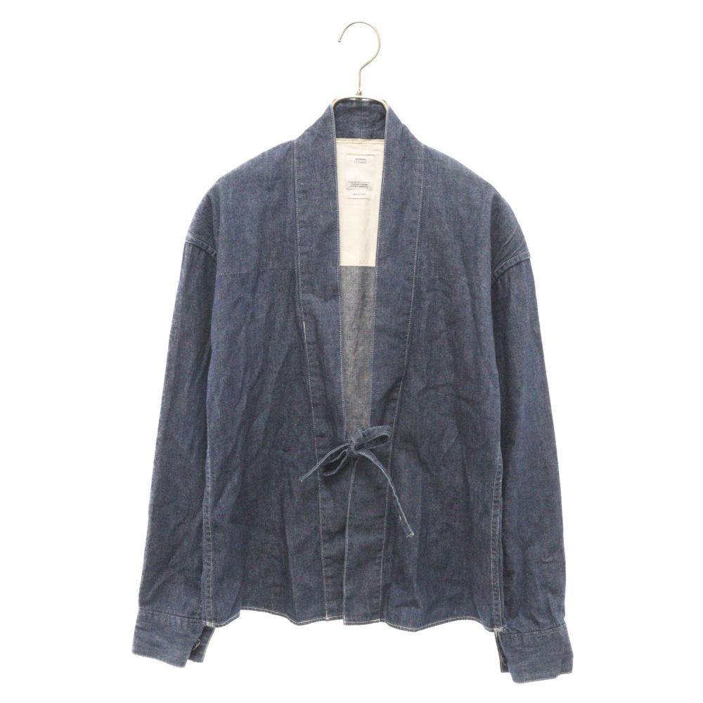 VISVIM (ヴィスヴィム) LHAMO SHIRT ONE WASHED ウォッシュド加工 ハモ スタンドカラーデニム ドローストリング シャツジャケット インディゴ 0112205007001