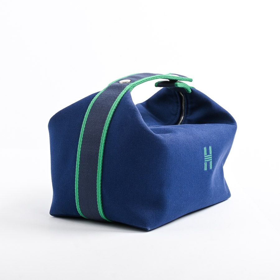 HERMES ネイビー キャンバスポーチ エルメス ポーチ ブリッド・ア