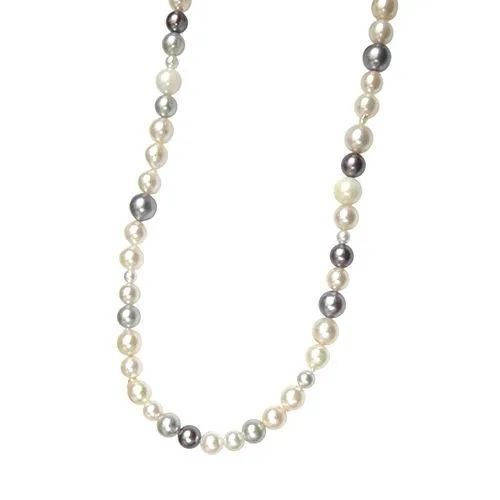 ナチュラルマルチカラーアコヤ真珠バロックロングネックレス あこや