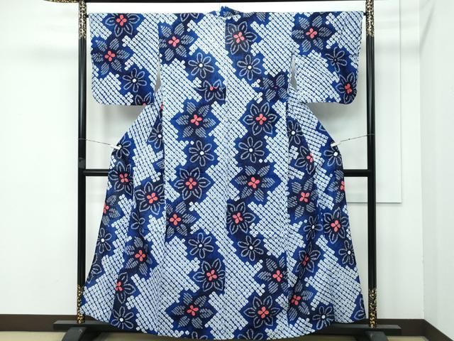 平和屋着物 上 夏物 浴衣 有松鳴海絞り 舞花文 綿 CZAA3743s5