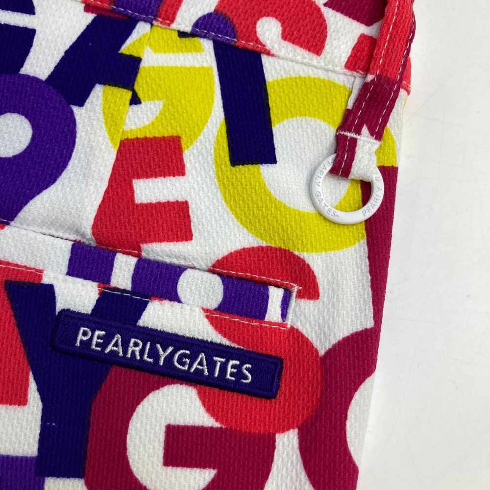 サイズ：0 PEARLY GATES パーリーゲイツ 055-0231712 ストレッチパンツ ロゴ 総柄 ホワイト系 [240101521284] ゴルフウェア レディース ストスト サイズ：0 PEARLY GATES パーリーゲイツ 055-0231712 ストレッチパンツ